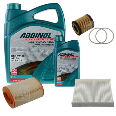 FEBI Inspektionspaket 6L ADDINOL GIGA LIGHT MV 0530 LL für Alfa Romeo 159