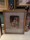 1909 Framed Antique George Baxter Print "So Nice" Victorian/Edwardian Print art