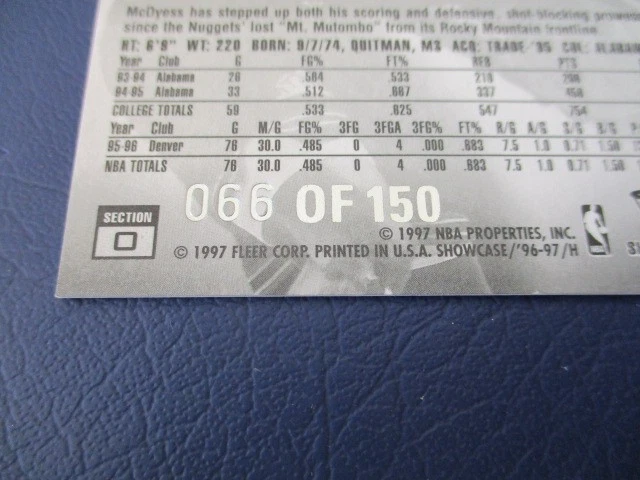 Antonio McDyess 1996-97 Flair Showcase Row 0 #24 Legacy Collection /150 Denver - Image 3 of 3