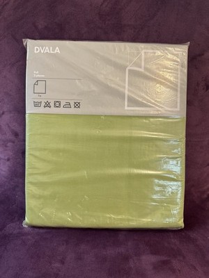 Ikea Dvala Full Size Flat Bed Sheet Avocado Green Cotton 79 X 102 Mid Century