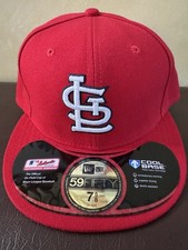 St Louis Cardinals New Era 59Fifty Cool Base Fitted Cap Hat Size 7 5/8 New Tags