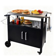 Grillwagen mit Stauraum, multifunktionaler Zubereitungstisch für Grill