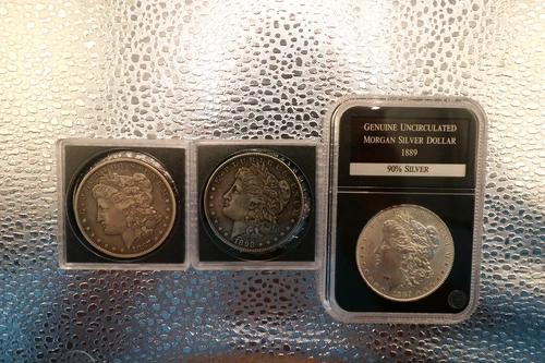Lot of (3) 1887/1889/1898  $1 Morgan Silver Dollars~Very Fine Details!