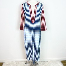 J. CREW BLUE RED WHITE NAUTICAL STRIPE SAMMIE BALTIC RO MAXI DRESS WOMENS MEDIUM