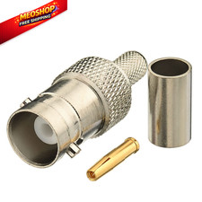 Eightwood 10pcs BNC Female Crimp RF Connector 50 ohm for Small, female