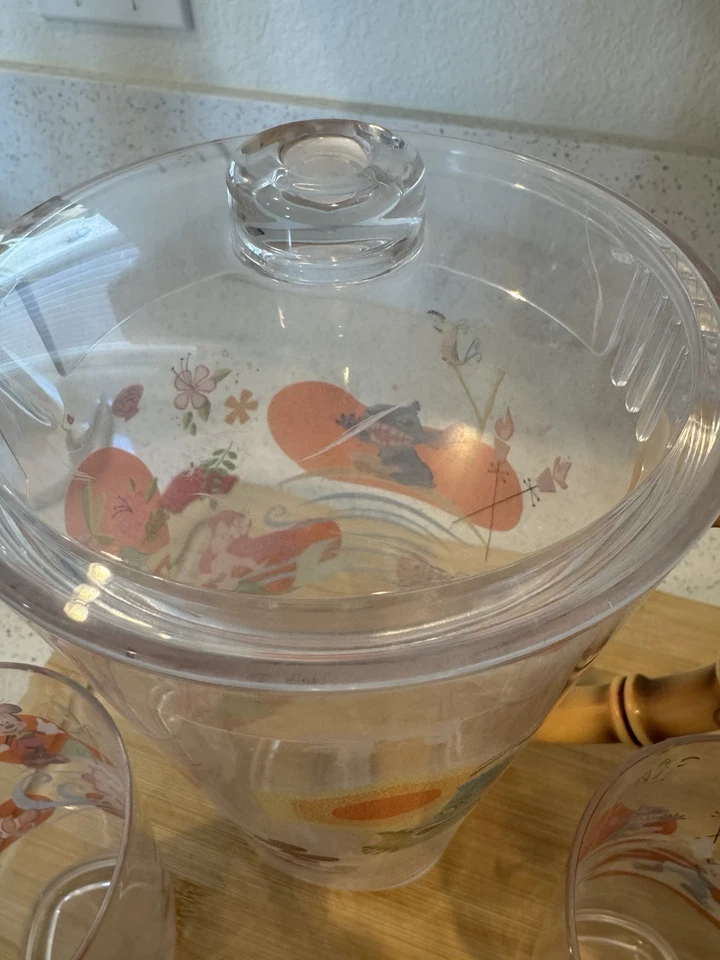 Disney Luau Tiki Melamine Pitcher and Cup Set - Image 2 of 4