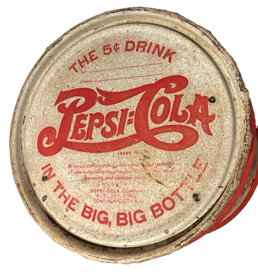 Antique 1940s Pepsi Cola Double Dot 10 Gallon Metal Syrup Drum w