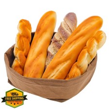 Meiwlong 5pcs Realistic Fake Bread Baguette Loaf Prop Bakery Decor