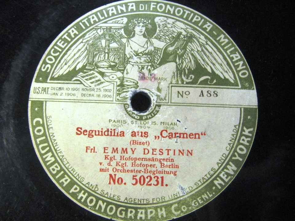 1907 EMMY DESTINN FONOTIPIA CARMEN Seguidilla Près des remparts Habanera 50230 - Image 3 of 3
