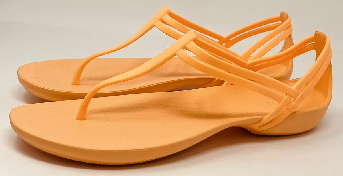 Crocs Isabella T strap Sandal Women s Size 10 Cantaloupe Orange