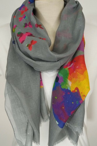 Fashion Scarf with Butterfly or Polka Dot Graphics - Picture 5 of 10