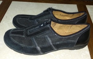 NATURALIZER-BLACK-SUEDE-FABRIC-WOMEN-039-S-LOAFER-ZIP-SHOES-8M