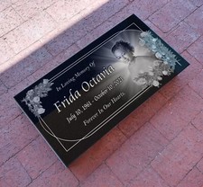 12x24x0.75 inch Human Headstone, Tombstone, Grave Marker, Diamond Engraved