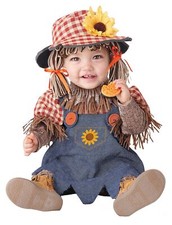 Infant Lil Cute Scarecrow Costume Dress Hat Pants 12 18 Months Blue Brown