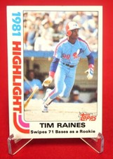 Tim Raines Highlight 1982 Baseball Card TOPPS #3 NM-MT