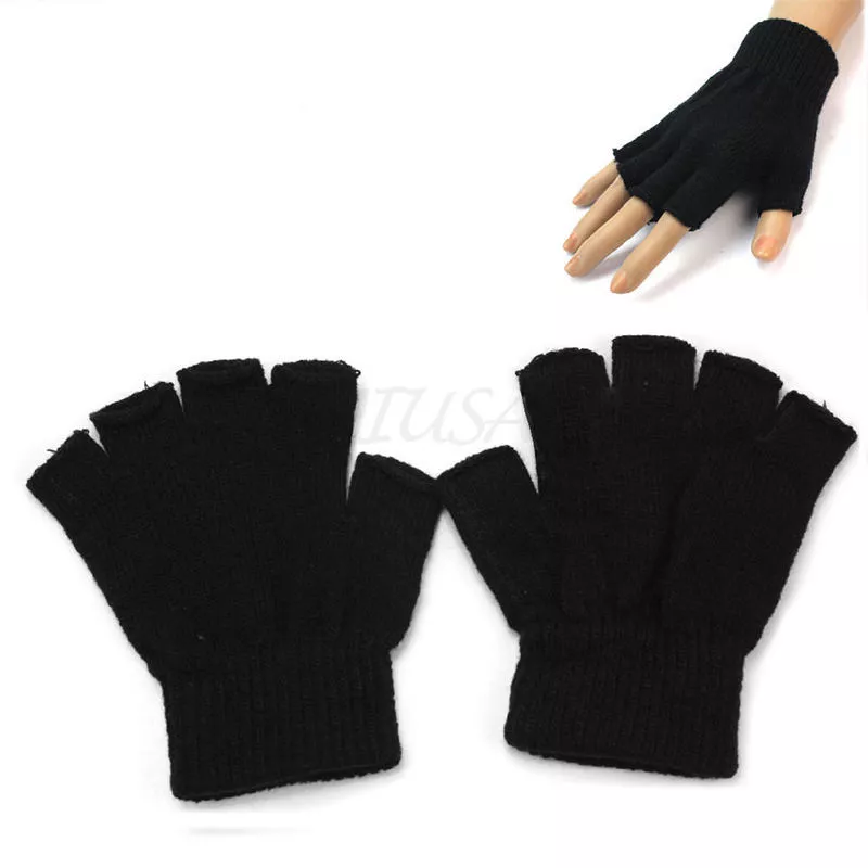 Women Men s Winter Fingerless Gloves Without Fingers Hand Warmer Knitted Mittens