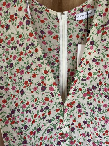 NWT $179 FAITHFULL THE BRAND Blohm MIDI Dress Bastille Floral Print Ivory Med 6 - Picture 2 of 18