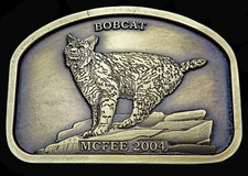 Vintage Bobcat Mcfee Belt Buckle Spec Cast Limited Edition Wildlife Cat