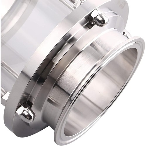 Stainless Tri Clover 4" inch Inline Sight Glass w/ Clamps Seals Kit Home Brew - Picture 7 of 10