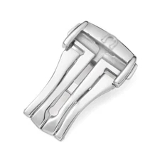 For OMEGA Buckle 20MM Watch Strap Band Leather Rubber Deployment Clasp Silver