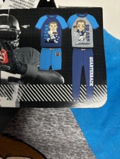 NFLPA BOYS Brady  Gronk 4pc Set Pajamas Patriot BLUE TONAL 7 NWT