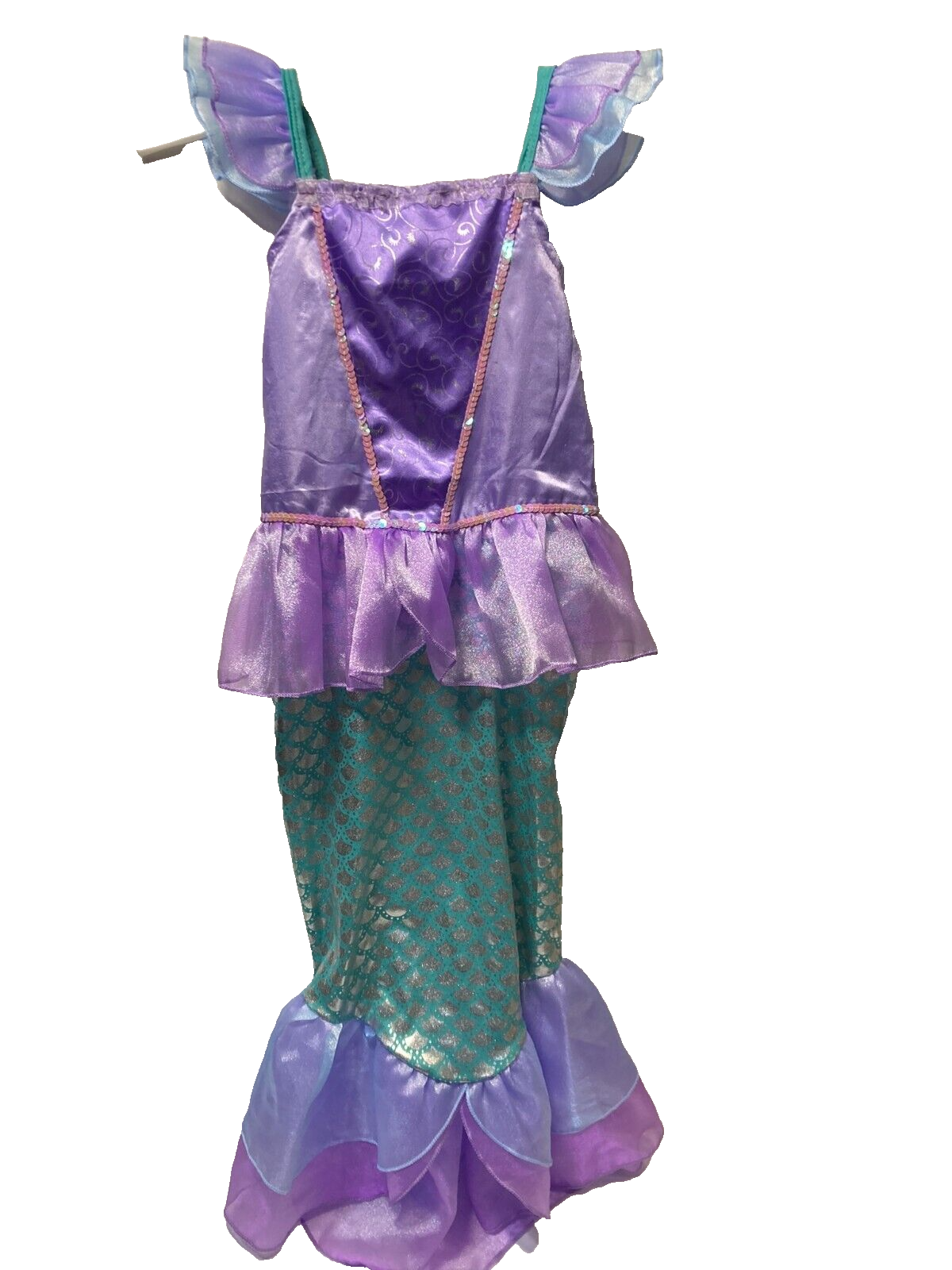 Girls Princess Costume Dress - Purple Birthday Party Dress With Puff Sleeves, Sequins & Tulle Skirt (Includes Accessories)