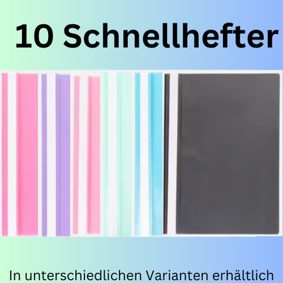 10 Schnellhefter A4 Plastik Kunststoff  Sichthefter PP verschiedene Farben