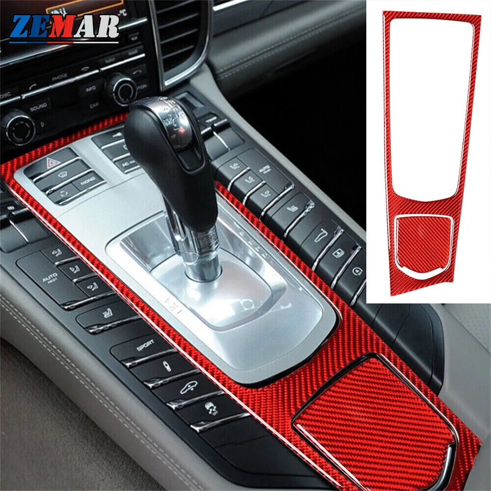 Car Gear Shift Panel Cover Trim Sticker Soft Carbon Fiber For 2010