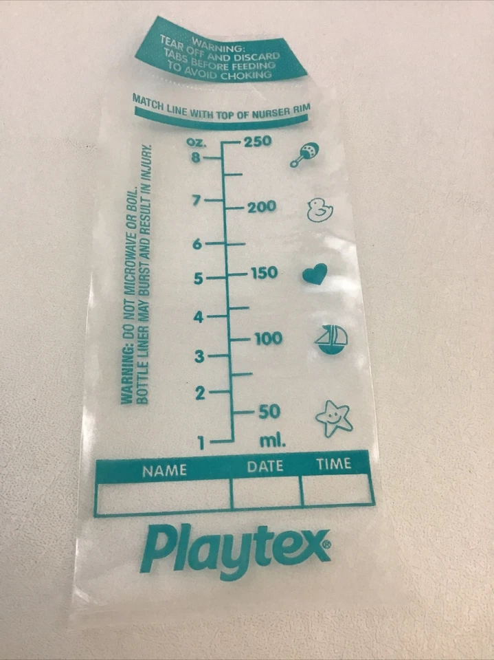 Bolso Playtex Biberón Diseño Verde Drop Ins 8 Onzas Tapa Pezón De Colección 1994/97 Foto 2 de 4