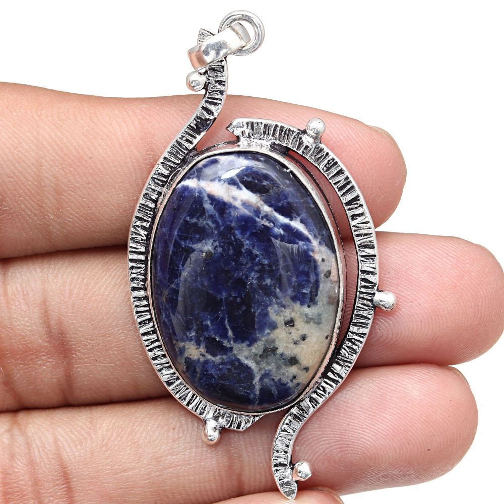 Handmade Sodalite Gemstone Necklace 2.5 Inch Natural Stone Jewelry
