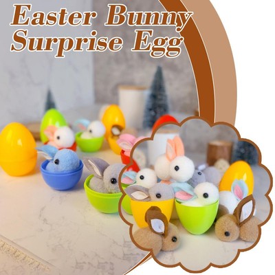 16x Filled Easter Eggs Basket Stuffers With Stuffed Bunny Dolls Easter Gifts New