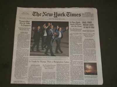 2018 MAY 11 NEW YORK TIMES - TRUMP TO MEET KING JONG UN IN SINGAPORE