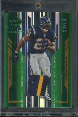 2005 Leaf Rookies And Stars Ladainian Tomlinson #81 Game Used Jersey Bolt /50