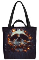 Totenkopf Explosion Tasche Totenkopf SchäDel Halloween Knochen Tot Gothic Feuer