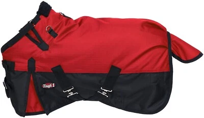TOUGH 1 Miniature Horse Heavyweight Winter Turnout Blanket - 1200D - 36"-50" - Red