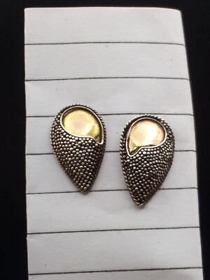 925 Silber und Gold Akzente Ohrringe nahöstlicher Stil Eierform
