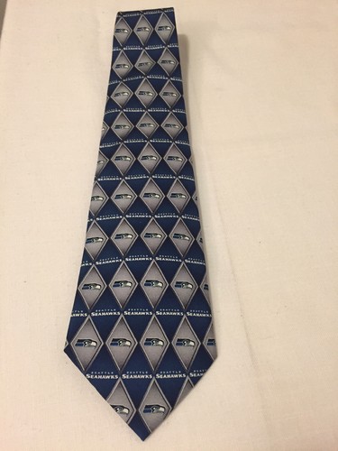 Cravatta Seattle Seahawks uomo con licenza ufficiale NFL cravatta collo cravatta seta usata in ottime condizioni - Foto 4 di 8