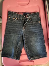 Levi's 511 Boy's Adjustable Waistband Stretch Denim Shorts, Dark Blue 7 Reg