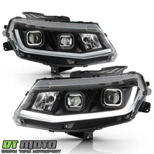 [Halogen Model] 2016 2017 2018 Chevy Camaro LED Tube Dual Projector Headlights