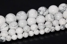 Natural Howlite Grade AAA Round Gemstone Loose Beads 4-5/6/8-9/10-11/12/15-16MM