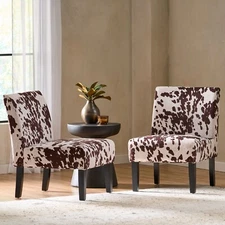 Kalee Contemporary Fabric Slipper Accent Chair (Set of 2)