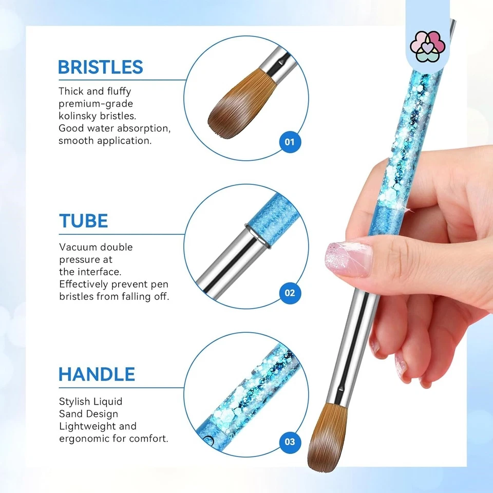 Pinceles Para Acrilico 100% Kolinsky Cepillo De Acrílico Profesional Para Uñas - Image 3 of 4