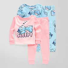 Disney Toddler Girls Lilo  Stitch 4-Piece Cotton Pajama Sleepwear Sets, Size 2T