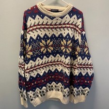 Vintage OLD GLORY UNISEX Size L Sweater Made In USA 100% Cotton HEAVYWEIGHT VTG