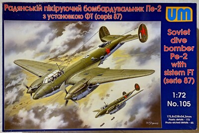 Unimodels UM 105 Soviet Dive Bomber Pe-2 with Sistem FT Serie 87 1:72 Zustand 1