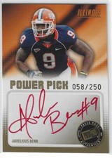 ARRELIOUS BENN ILLINOIS ILLINI 2010 PRESS PASS POWER PICK AUTO AUTOGRAPH CARD