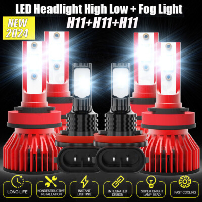 For Infiniti EX35 2008-2010 2011 2012 6000K led Headlight + Fog Light Bulbs
