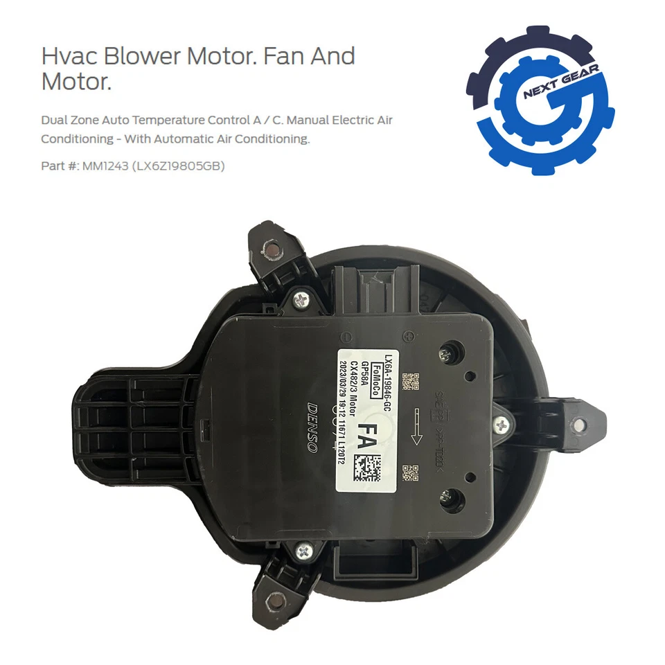 Nuevo motor soplador de climatización Ford 2020-2024 fabricante de equipos originales Ford Escape Lincoln Corsair LX6Z19805 GB Foto 3 de 3