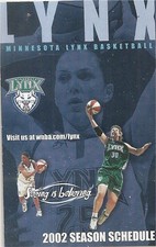2002 Minnesota Lynx WNBA Basketball Pocket Schedule