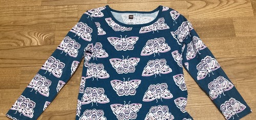 Girl's Tea Collection Dark Teal Butterfly Printed Dress Size 5 EUC - Picture 2 of 3